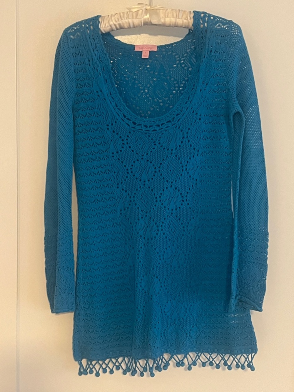 Lilly Pulitzer Teal Crochet Midi Dress